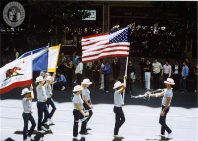 Flag bearers in the San Francisco Pride Parade, 1982