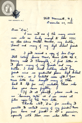 Letter from Robert L. Chase, 1942