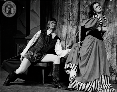 Dee More and another unidentified actor in The Taming of the Shrew, 1955