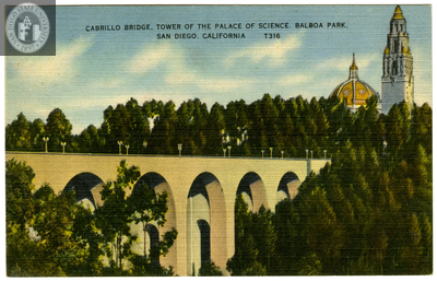 Cabrillo Bridge, Tower of the Palace of Science