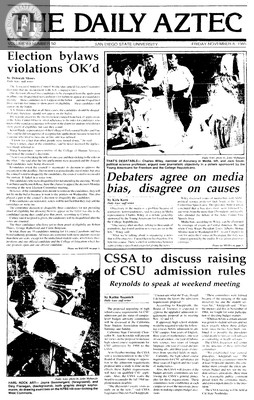 The Daily Aztec: Friday 11/08/1985