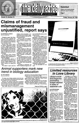 The Daily Aztec: Friday 01/29/1993