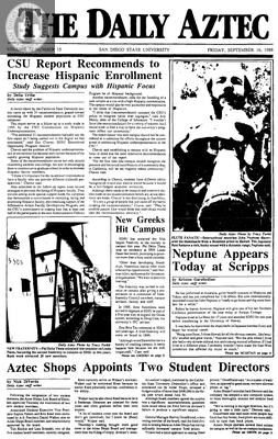 The Daily Aztec: Friday 09/16/1988