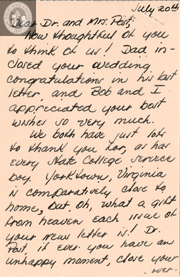 Letter from Pat Powers Barth, 1943