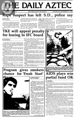 The Daily Aztec: Wednesday 11/20/1985