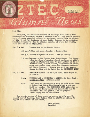 The Aztec Alumni News, Volume 10, Number 10, October 1953