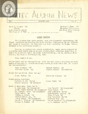 The Aztec Alumni News, Volume 7, Number 3, October 1948