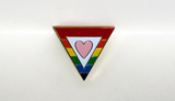 Heart in white triangle pin
