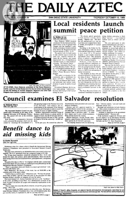 The Daily Aztec: Thursday 10/10/1985