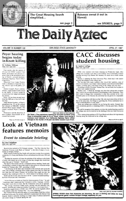 The Daily Aztec: Monday 04/27/1987