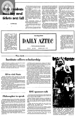 San Diego State Daily Aztec: Tuesday 05/11/1971