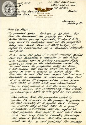 Letter from Robert F. Russell, 1942
