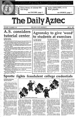 The Daily Aztec: Friday 05/08/1987