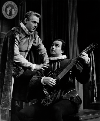 Joseph S. Lambie and an unidentified actor in Much Ado About Nothing, 1964