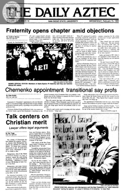 The Daily Aztec: Wednesday 02/15/1984