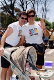 Gay dads at Pride parade, 2001