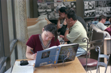 Students study and use computers at Aztec Center, 1996
