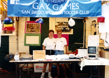 San Diego Women's Soccer Club booth on Gay Games, 1996