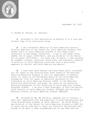 Affidavit for political asylum for a Honduran, 2003