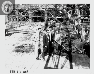 Student Union Board members at tree planting, 1967