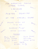 Flyer for a poetry reading at the Wesley Center