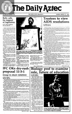 The Daily Aztec: Monday 03/10/1986