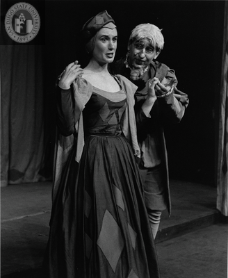 Beverly Brian and another unidentified actor in The Knight of the Burning Pestle, 1957