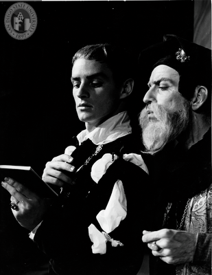 William Ball and Tommy Riggs in Hamlet, 1955