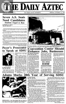 The Daily Aztec: Monday 10/10/1988