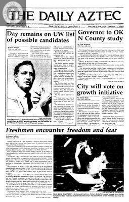 The Daily Aztec: Wednesday 09/11/1985