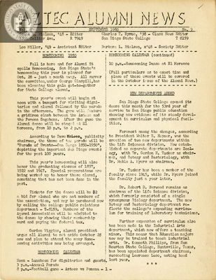 The Aztec Alumni News, Volume 8, Number 7, September 1950