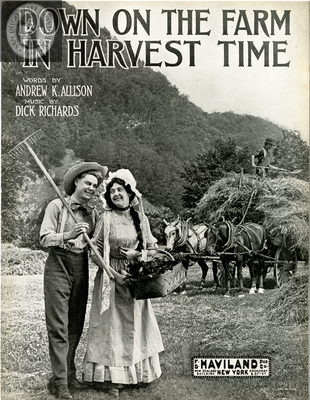 Down on the farm in harvest time, 1913