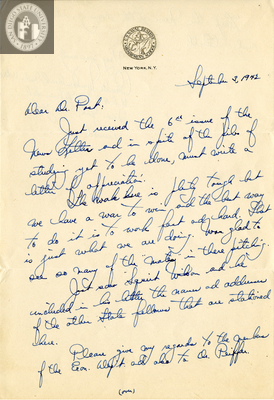 Letter from Orville A. Wahrenbrock, 1942