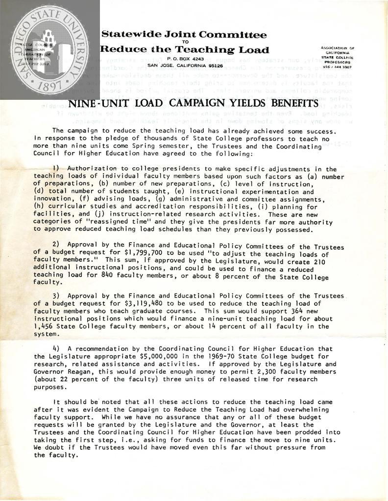 Nine-unit load campaign yields benefits, 1968