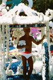 White unicorn gifts float with Monty, Mr. Huggy Bear, 1984