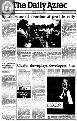 The Daily Aztec: Friday 02/21/1986