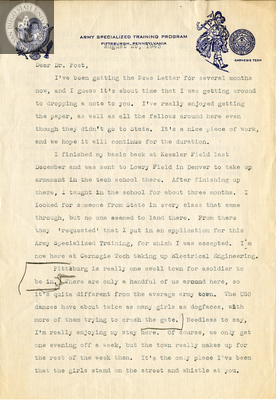 Letter from James K. Ballou, 1943
