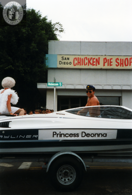Princess Deonna in towed boat, 1991
