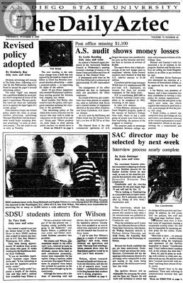 The Daily Aztec: Thursday 10/05/1989