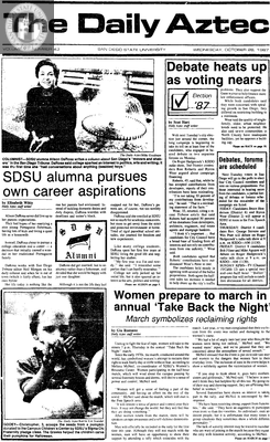 The Daily Aztec: Wednesday 10/28/1987
