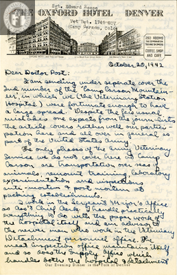 Letter from Edward A. Reese, 1942