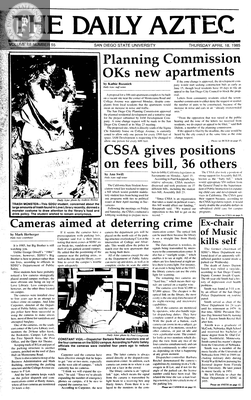 The Daily Aztec: Thursday 04/18/1985