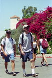 Students on Hilltop Way near accessible elevators, 1996