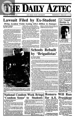 The Daily Aztec: Wednesday 02/15/1989