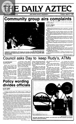 The Daily Aztec: Friday 03/02/1984