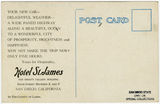 Back of postcard Hotel St. James, San Diego, 1913