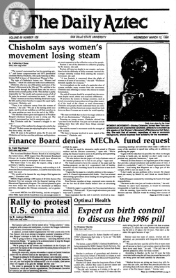 The Daily Aztec: Wednesday 03/12/1986