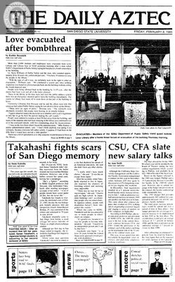 The Daily Aztec: Friday 02/08/1985