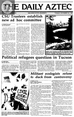 The Daily Aztec: Tuesday 11/26/1985