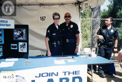 Los Angeles Police Department recruiting booth at Pride Festival, 1998